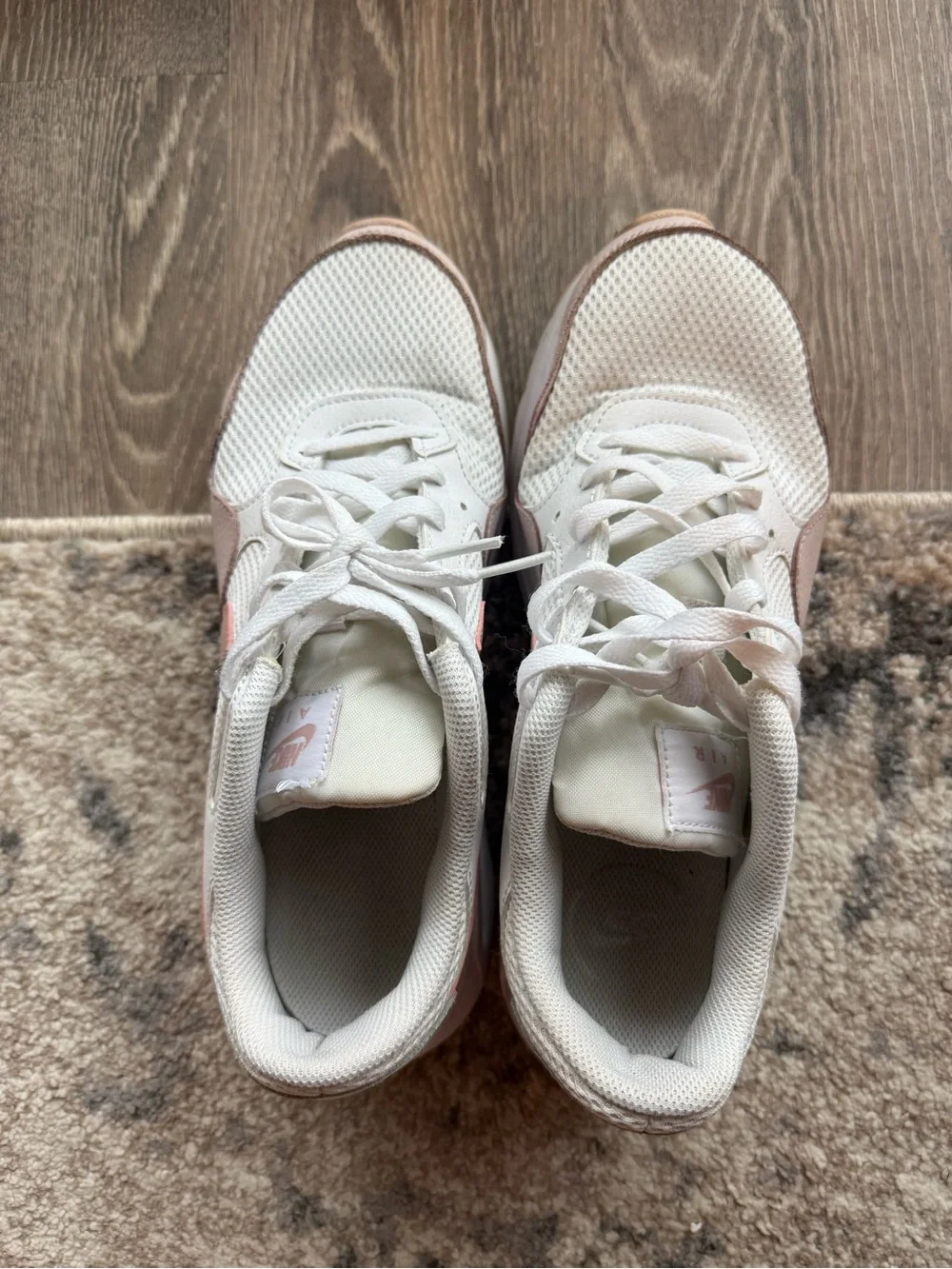 Nike Women’s Air Max Sneaker in White and Light Pink